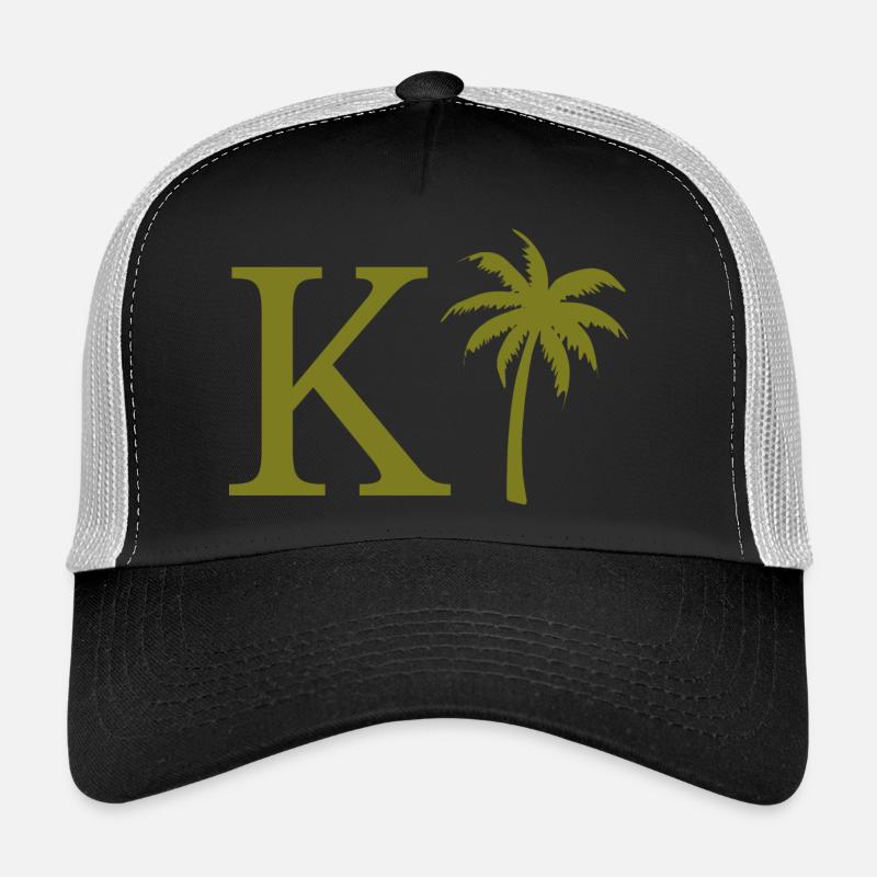 Lettre k vert Palm Casquette trucker 