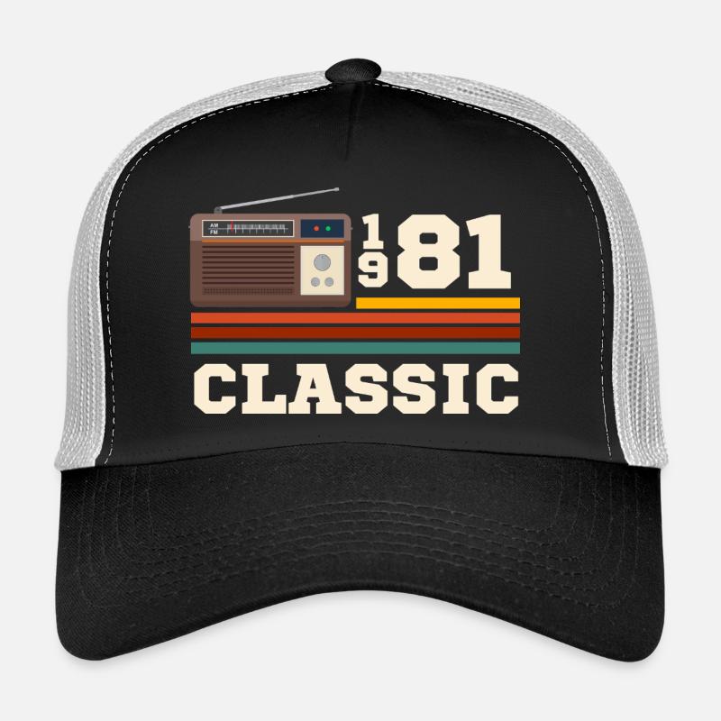 Anniversaire 1981 retro classic - Casquette trucker  - noir/gris pierre