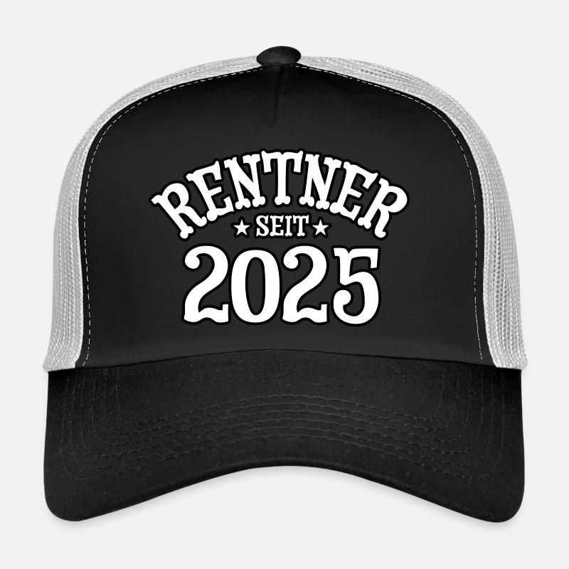 Rentner seit 2025 Spruch Oma Opa Geschenk - Trucker Cap - Schwarz/Steingrau