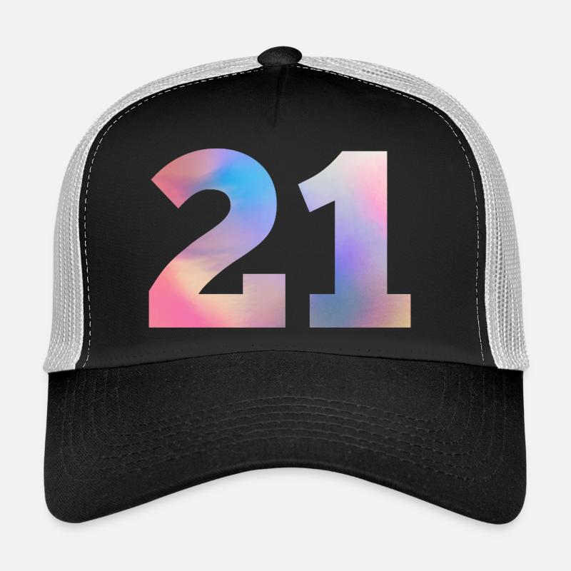 Numéro 21 coloré Casquette trucker 