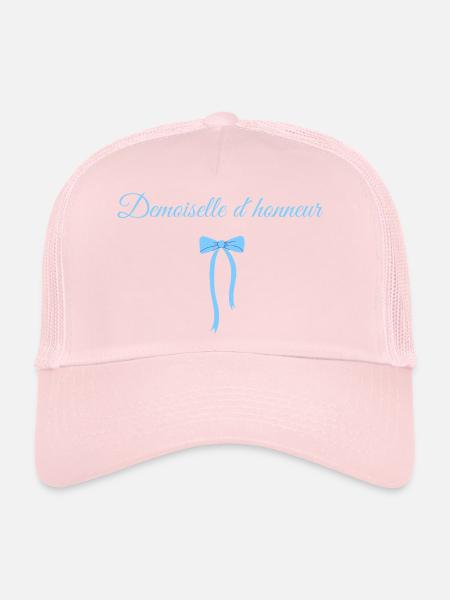 Blue Bow Bridesmaid - Trucker Cap - pale pink - Front
