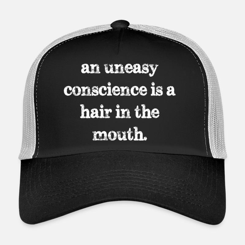 Une conscience inquiète est un cheveu dans la bouche - Casquette trucker  - noir/gris pierre