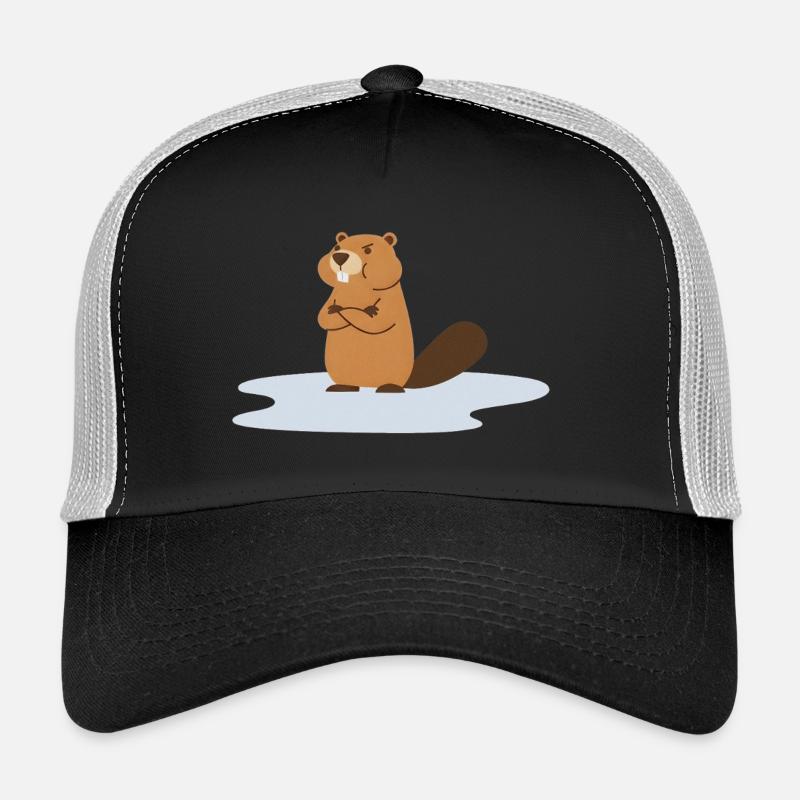 Frecher Biber à Pfütze / Castor dans la flaque Casquette trucker 