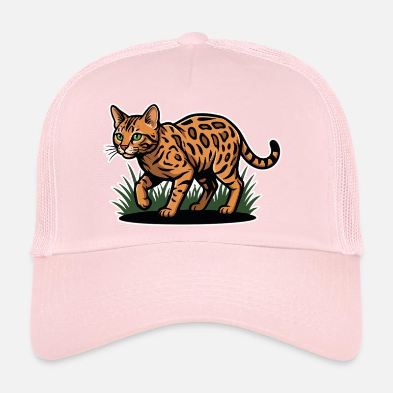 Chat Bengal Tacheté Maraude Forêt Vintage Casquette trucker 