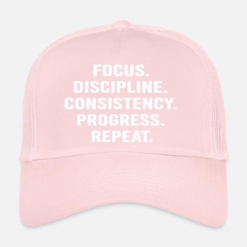 Concentration, discipline, progression, répétition. Casquette trucker 