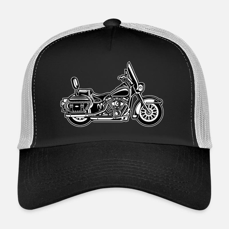 Chopper / motorcycle 06_black white - Trucker Cap - black/stone grey
