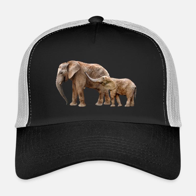Elefant - Trucker Cap - Schwarz/Steingrau