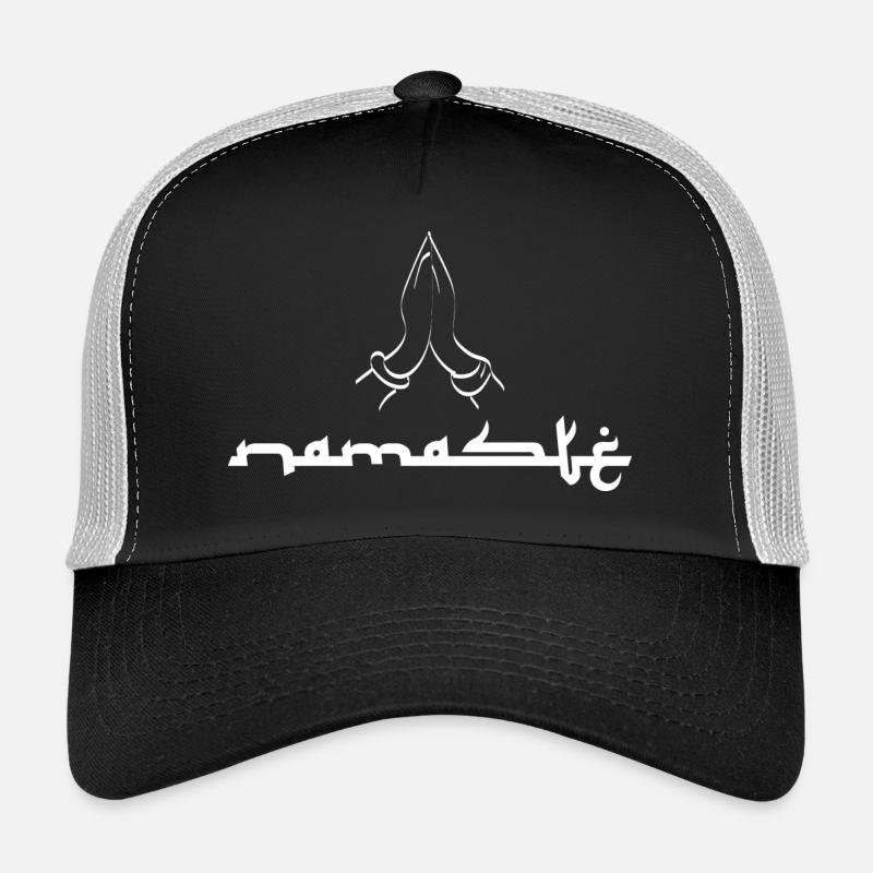 Namasté Mudra Geste Grußform - Trucker Cap - Schwarz/Steingrau