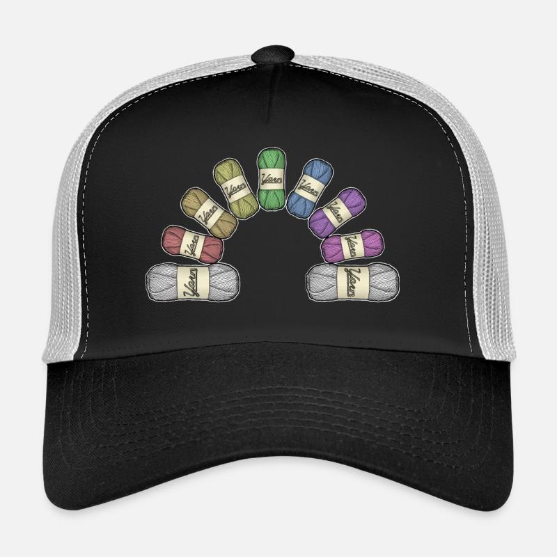 Rainbow or yarn - Trucker Cap - black/stone grey