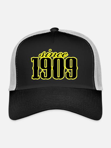 depuis 1909 (noir) - Casquette trucker  - noir/gris pierre - Devant