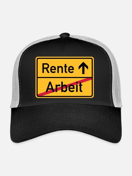 ortsschild_arbeit_rente__f3 - Trucker Cap - black/stone grey - Front