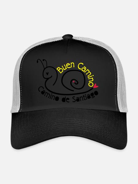 Camino de Santiago escargot - Casquette trucker  - noir/gris pierre - Devant