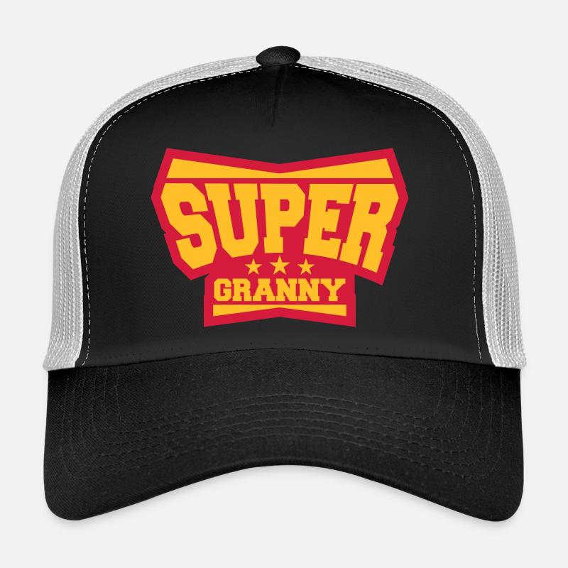 Super Granny Grandma héros Logo Casquette trucker 