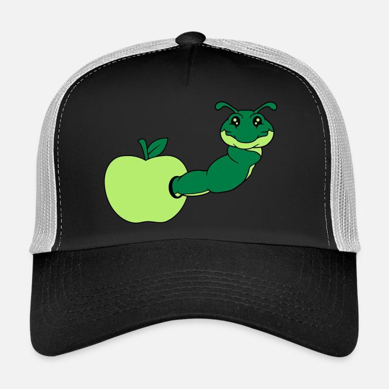 apfel essen loch lecker hunger schnecke kriechen r Trucker Cap