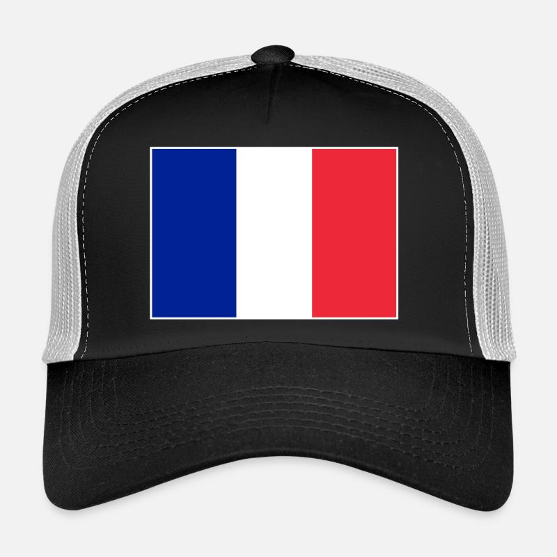 Frankreich Flagge - Trucker Cap - Schwarz/Steingrau