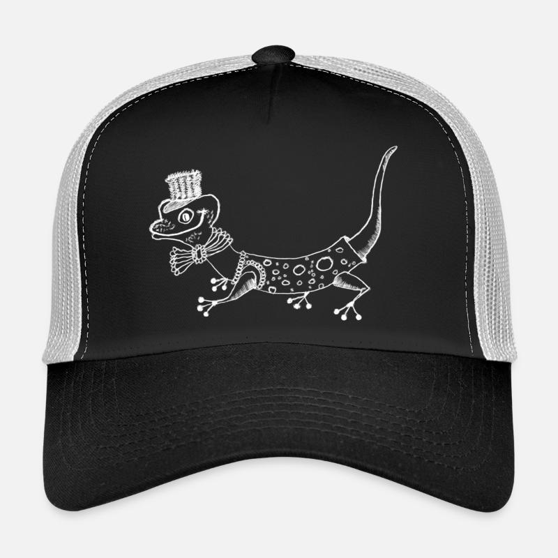 Gecko Deluxe mit Hut und Fliege Trucker Cap