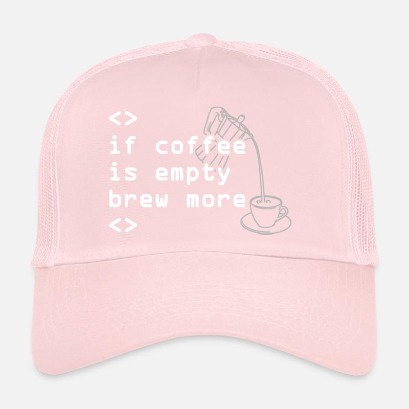 Code du café indiquant plus d’infusions Casquette trucker 