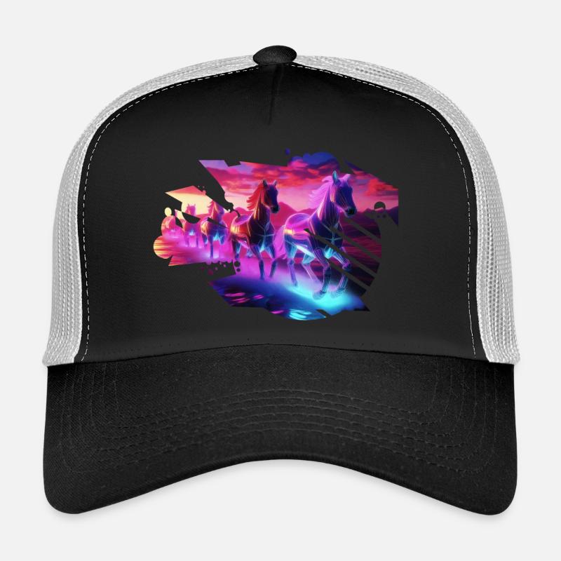 Elektrische Herde - Synthwave Horses Trucker Cap