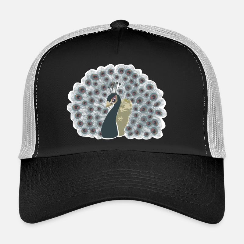 Pfau mit Rad - Trucker Cap - Schwarz/Steingrau