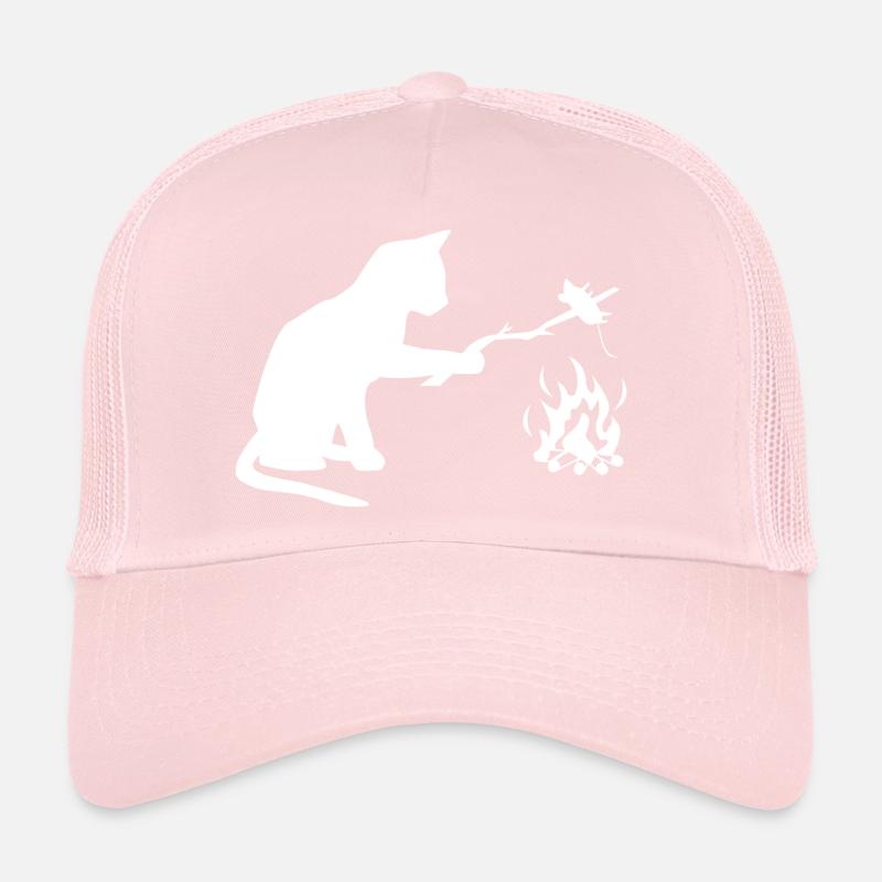 Chat au barbecue, camping, BBQ Casquette trucker 