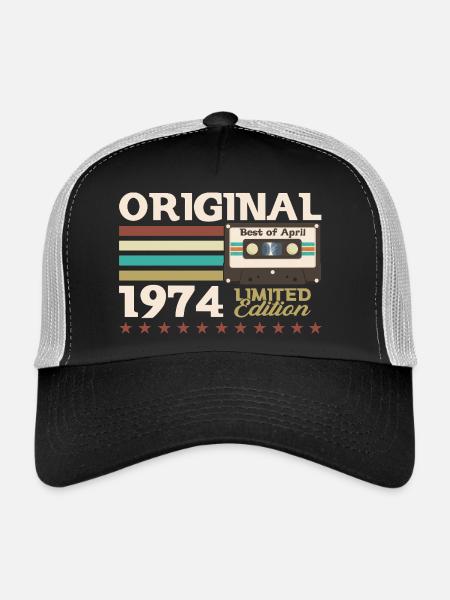 51ème Anniversaire Original Avril Millésime 1974 - Casquette trucker  - noir/gris pierre - Devant