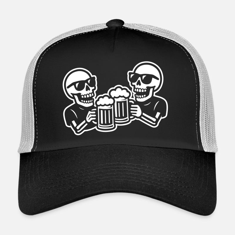 Beer Drinking Skeleton Crew Trucker Cap