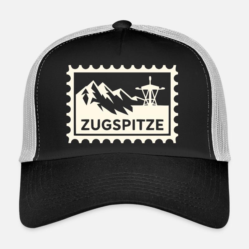 Mountain peak with cable car design Trucker Cap