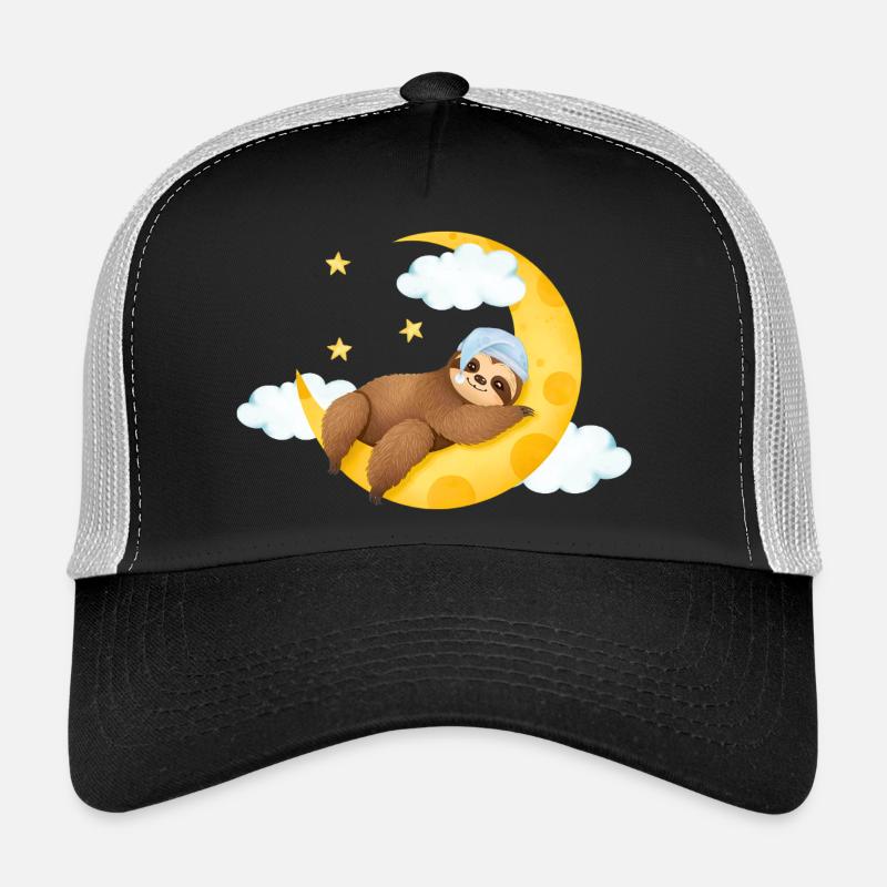 Faultier auf dem Mond - Trucker Cap - Schwarz/Steingrau