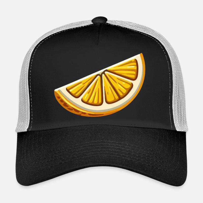 Bright cartoon orange slice Trucker Cap