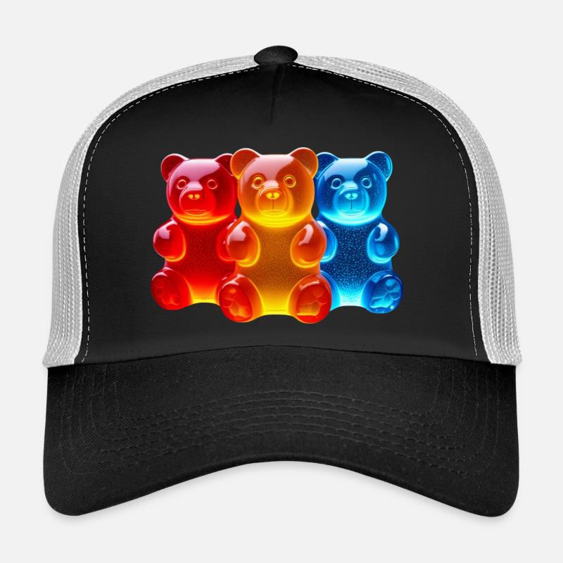 Glowing Tricolor Bears - Trucker Cap - black/stone grey
