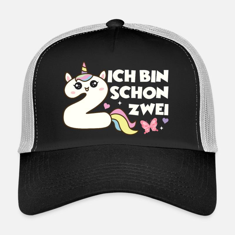 Einhorn 2 Geburtstag Mädchen Ich Bin Schon 2 Jahre Trucker Cap