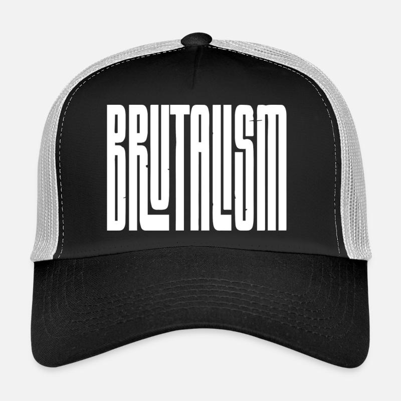 Brutalisme Typographie concrète Casquette trucker 