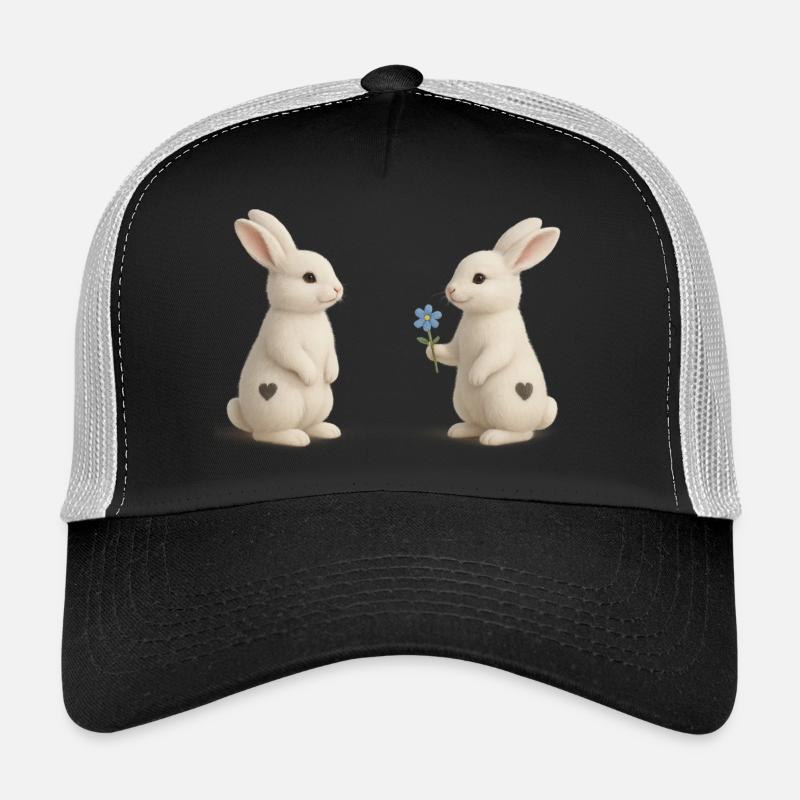 Häschenfreundschaft Blume Herz Trucker Cap