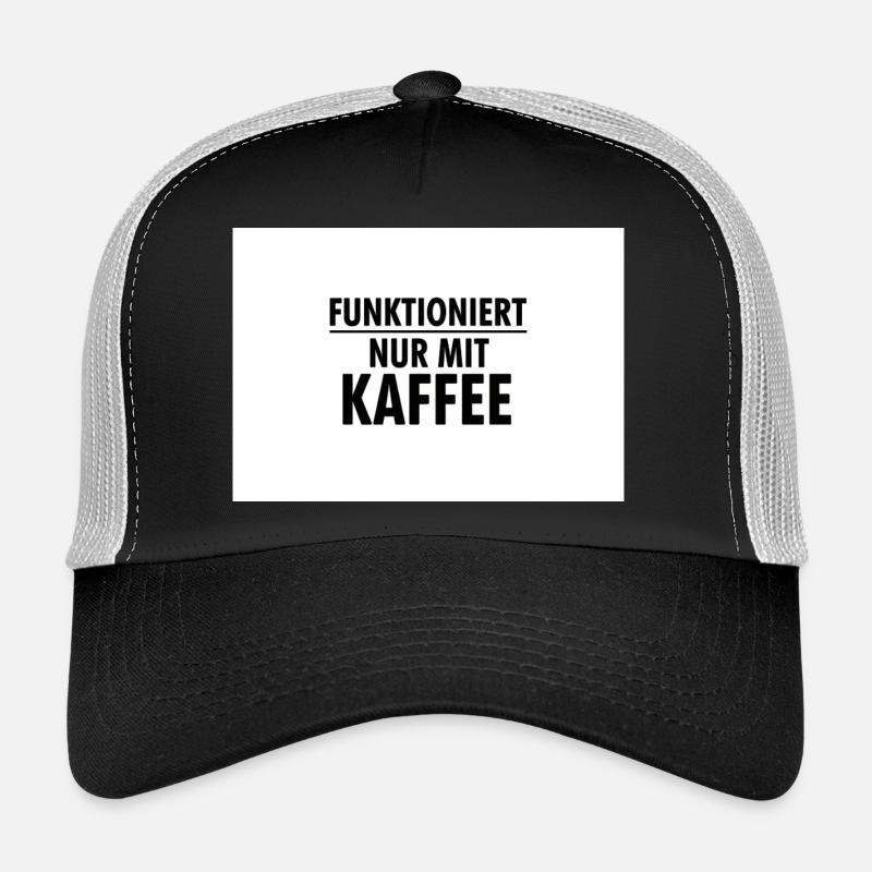 Funktioniert Nur Mit Kaffee - Trucker Cap - Schwarz/Steingrau