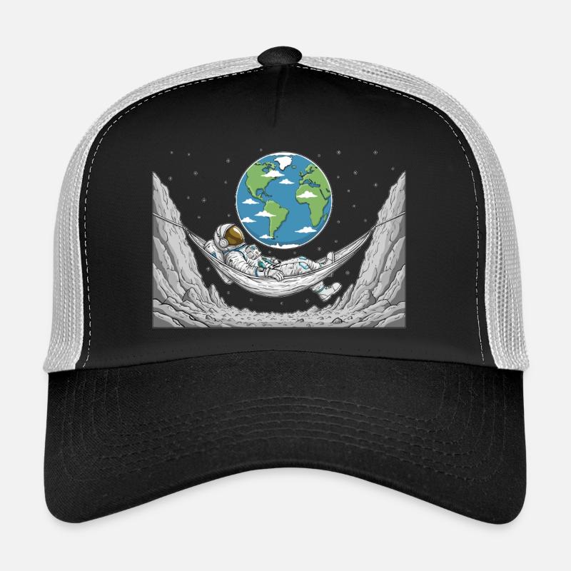 Astronaute Espace Hamac Lune Terre Repos Casquette trucker 