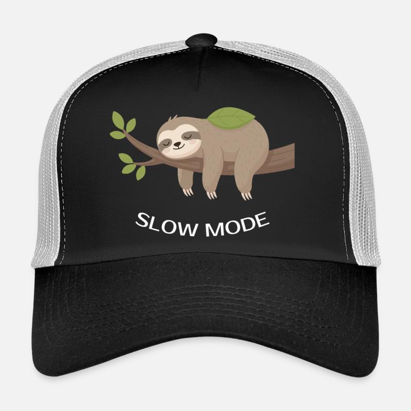 Slow Mode Sloth on Branch Trucker Cap