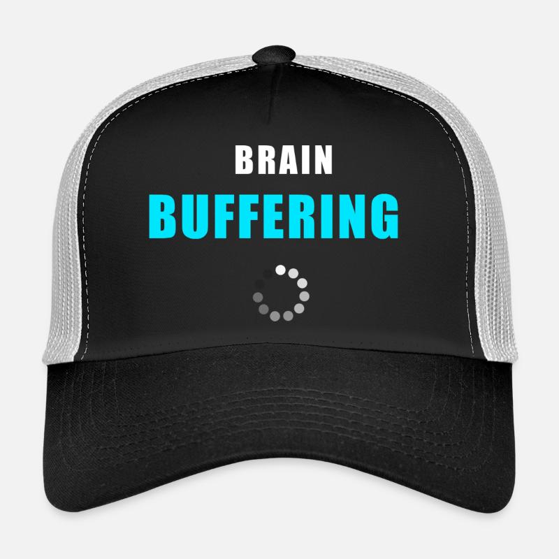 Brain Buffering Shirt - Funny Overthinking Shirt - Trucker Cap - black/stone grey