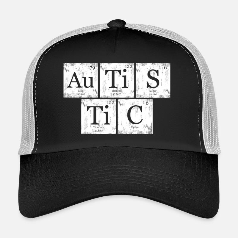 AuTiSTiC Nerd Geek Periodensystem - Trucker Cap - Schwarz/Steingrau