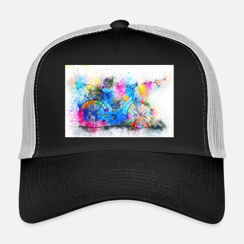 vélo aquarelle Casquette trucker 