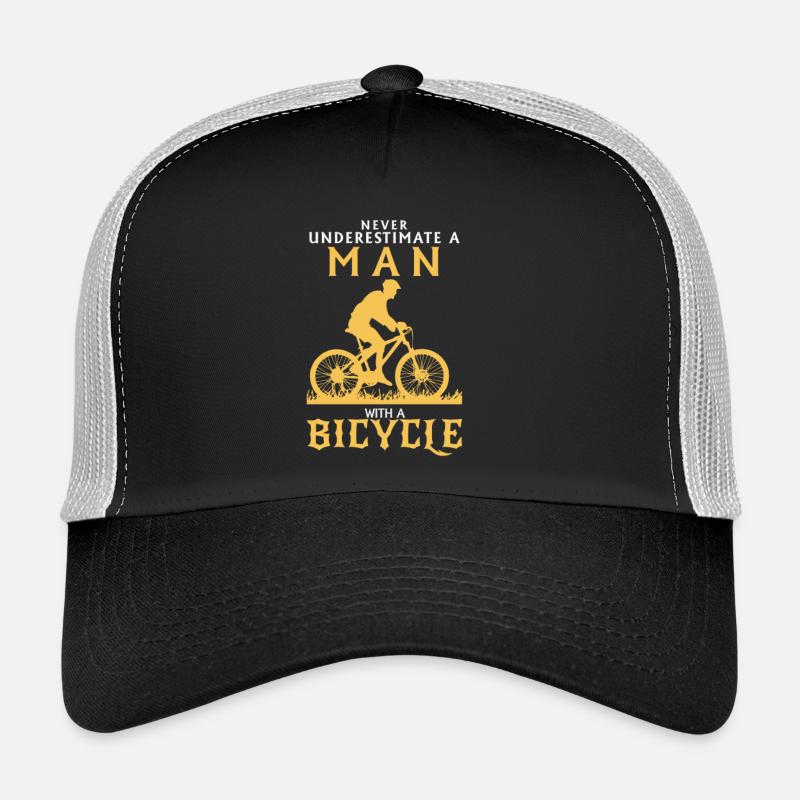 NEVER UNDERESTIMATE A MAN WITH BICYCLE! - Trucker Cap - black/stone grey