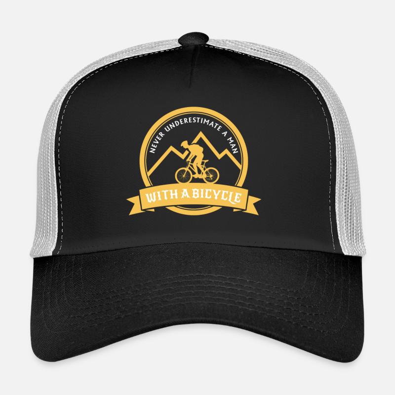 NEVER UNDERESTIMATE A MAN WITH BICYCLE! - Trucker Cap - black/stone grey