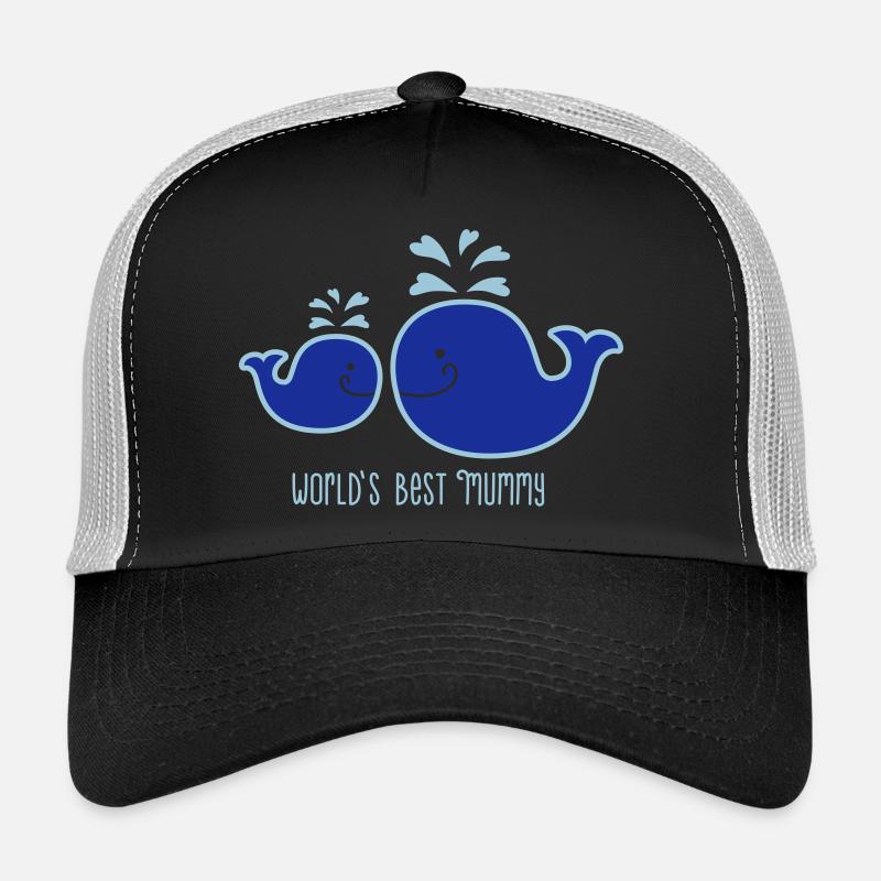 Wal - Mama - child - Fish - worlds best mummy - 2C - Trucker Cap - black/stone grey