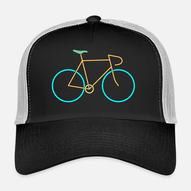 Vélo de course jaune bleu Casquette trucker 