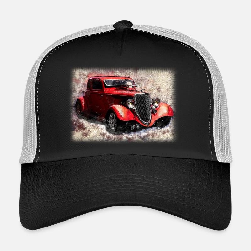Nostalgic Old American Dream Car Trucker Cap