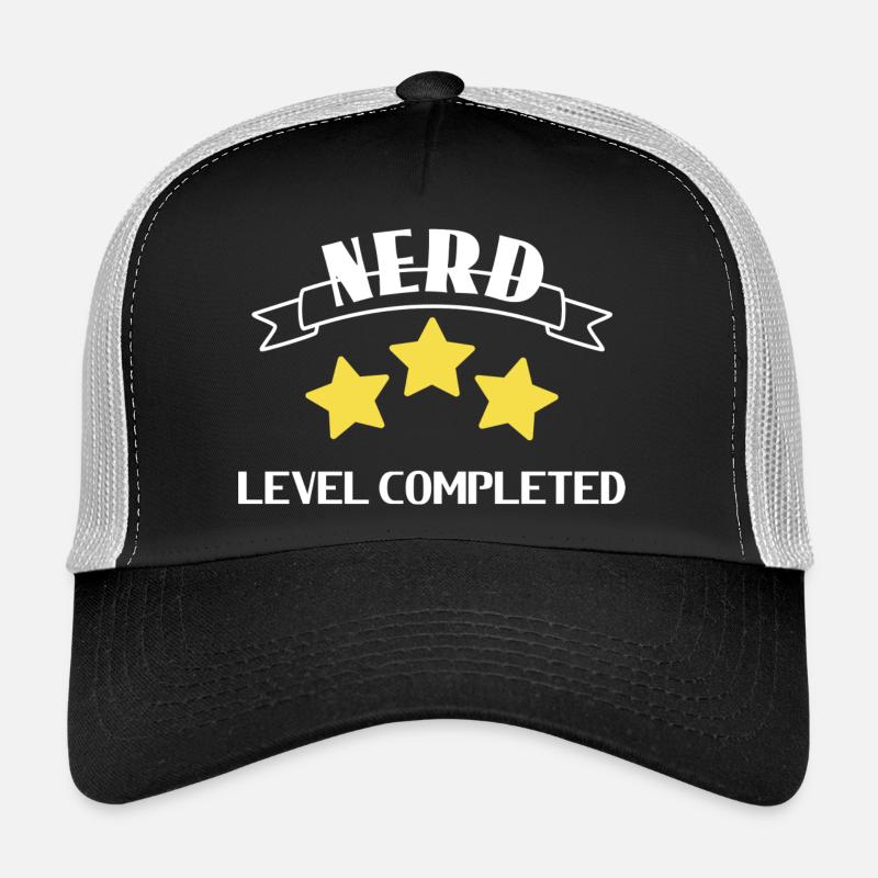 Nerd - Streber - Trucker Cap - Schwarz/Steingrau