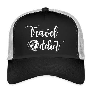 Reisen, Reisen, um die Welt - Trucker Cap - Schwarz/Steingrau - Vorne