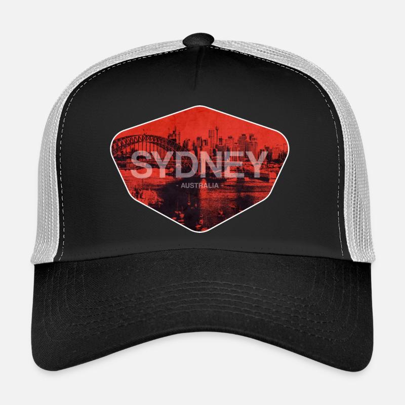 Sydney Retro Skyline Druck Trucker Cap