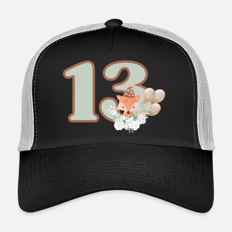 13e anniversaire renard fleurs Casquette trucker 