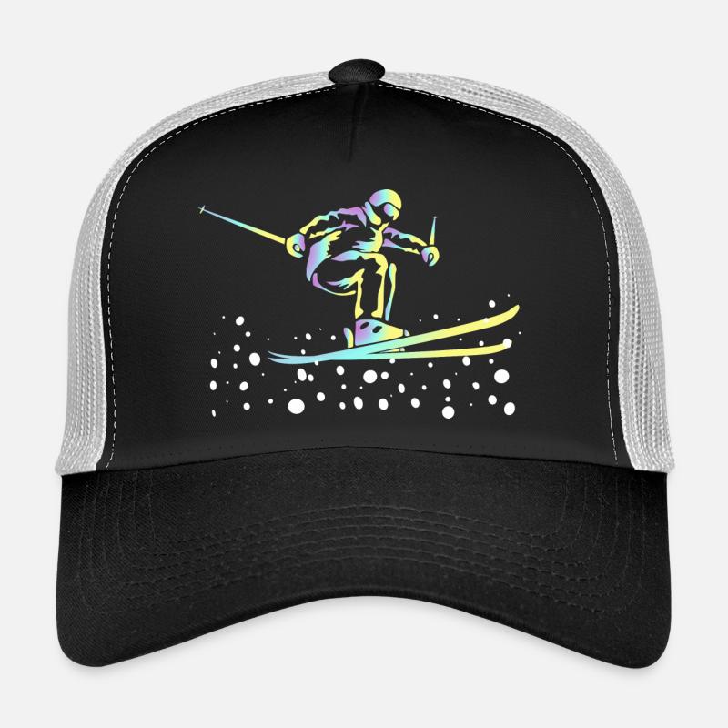 Neon Gradient Ski Jumping Trucker Cap