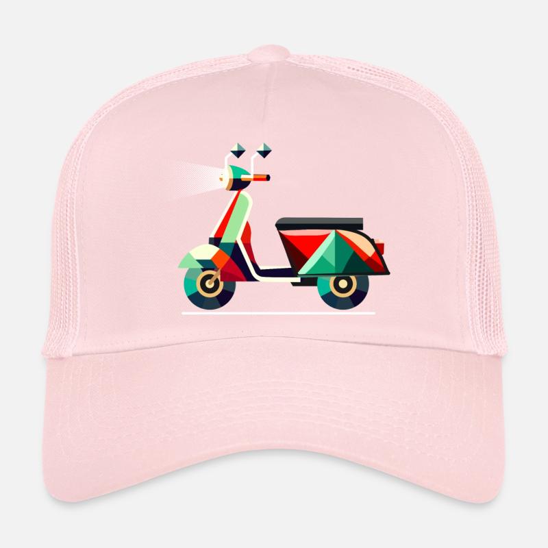 einzigartiges geometrisches buntes Roller-Motiv Trucker Cap